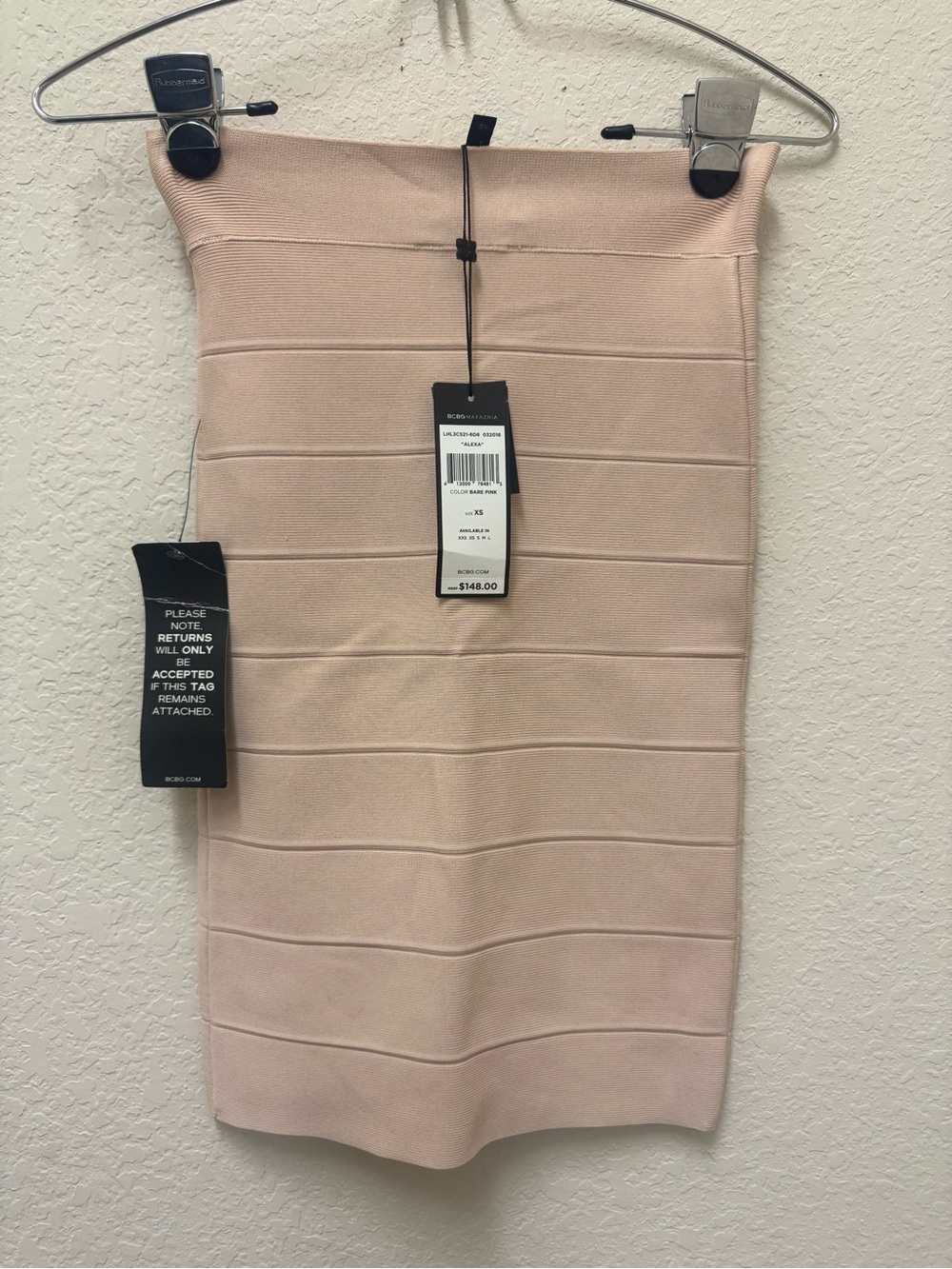 BCBGMaxAzria Blush Midi Bandage Tube Dress